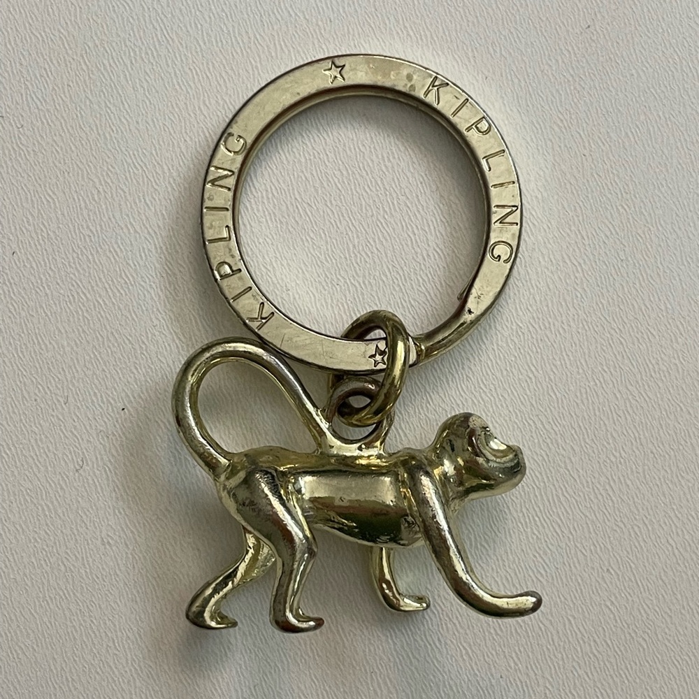 Kipling Charm Keyring Fob Monkey Purse Bag Gold Metal Small